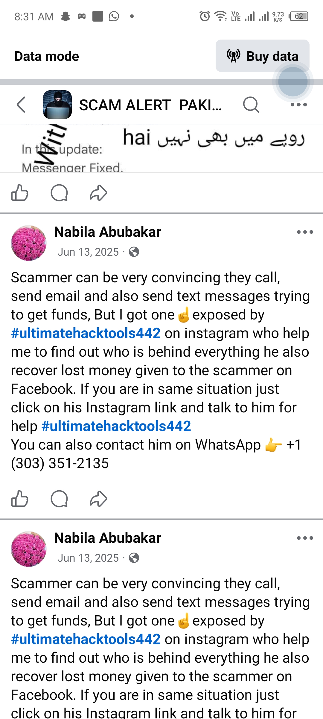 Report attachment 1 for Scam