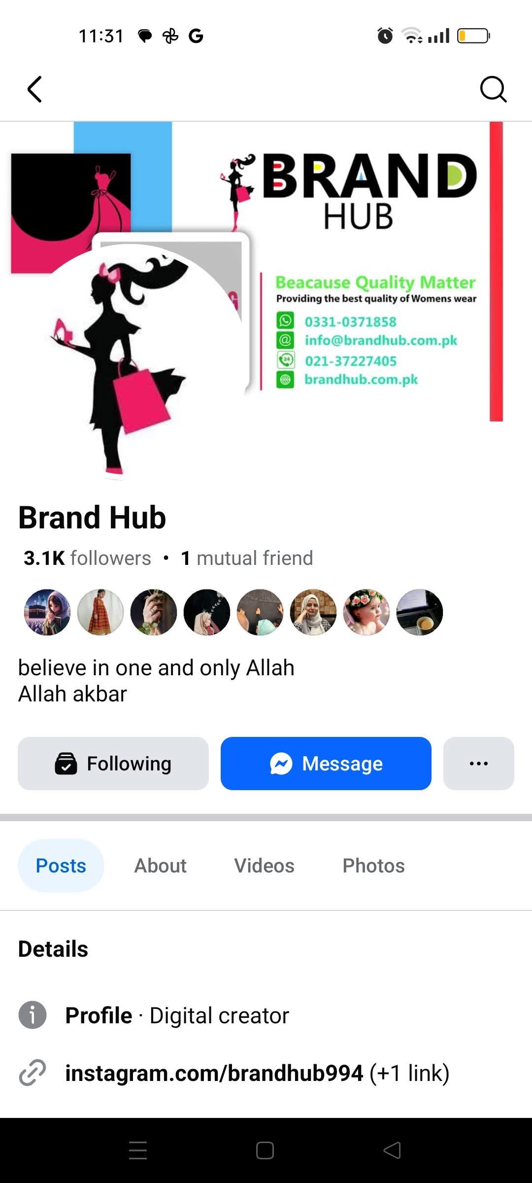 Report attachment 1 for Fake brand page