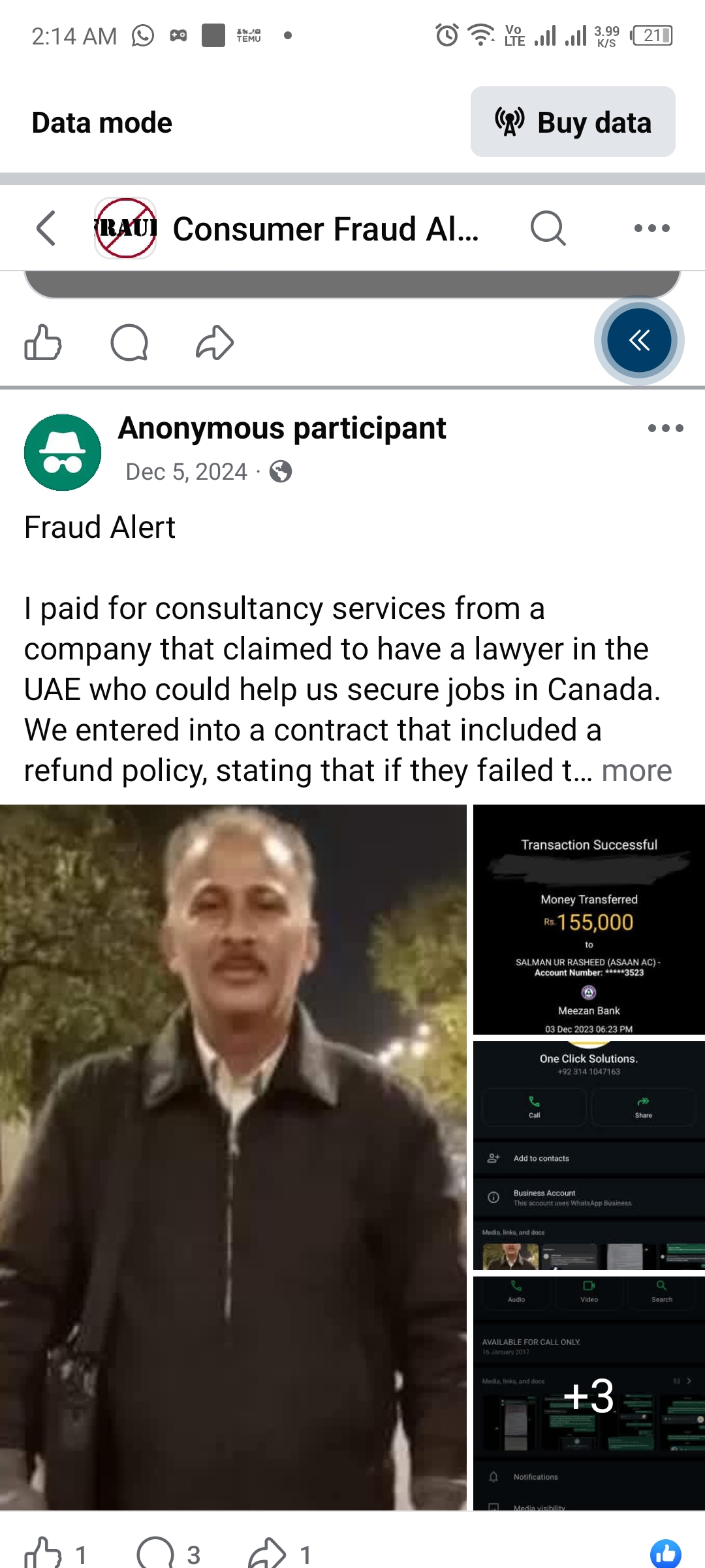 Report attachment 1 for Scam