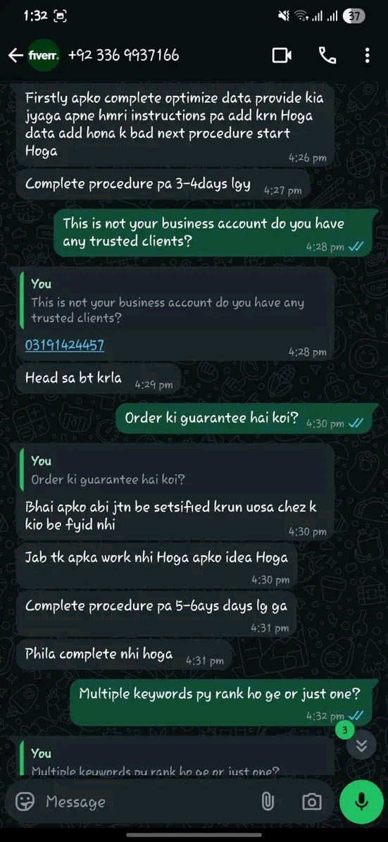 Report attachment 4 for fiverr gig ki SEO fraud