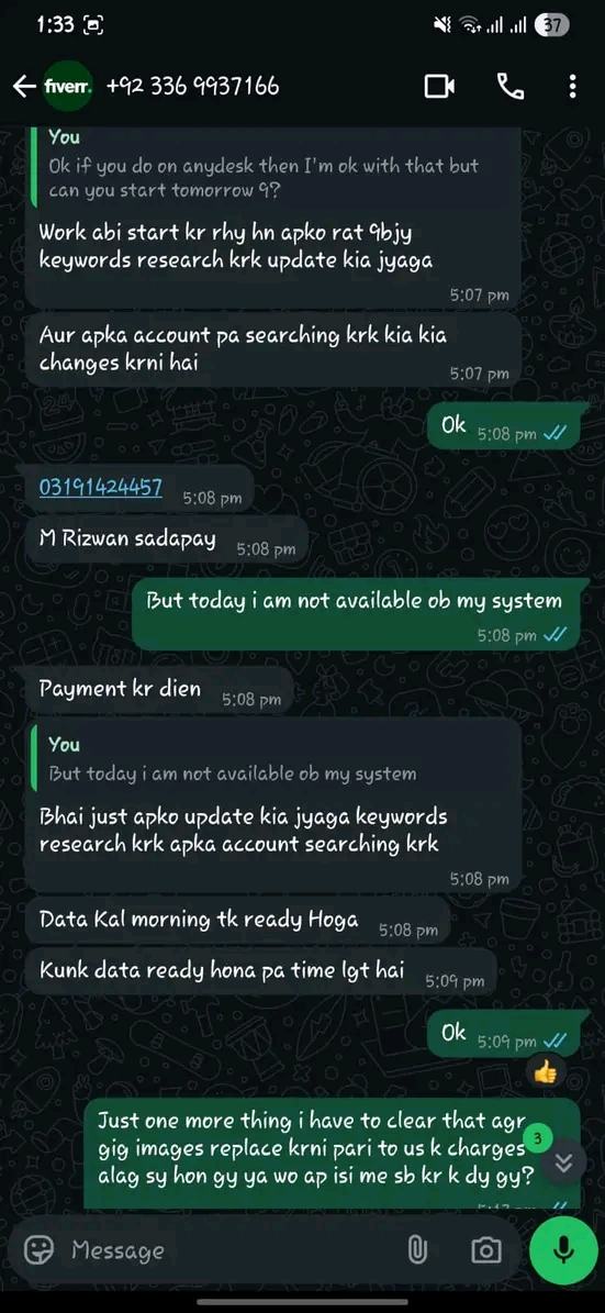 Report attachment 5 for fiverr gig ki SEO fraud