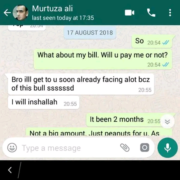 Report attachment 3 for Fraud Alert, A guy named "Murtaza Ali Awan" from Faislabad claim himself as MD of Awan Exports is a big cheater. 