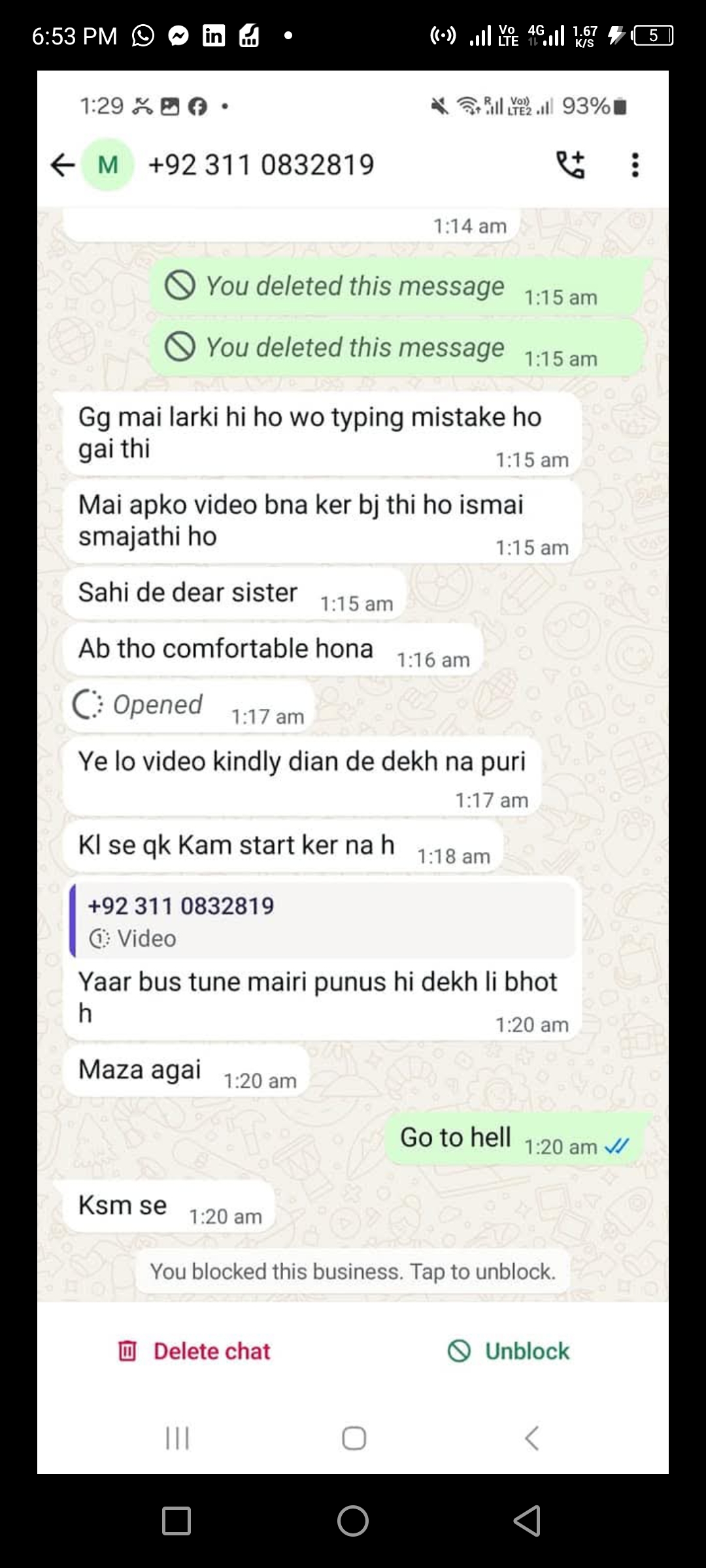 Report attachment 1 for Harrassing a Girl