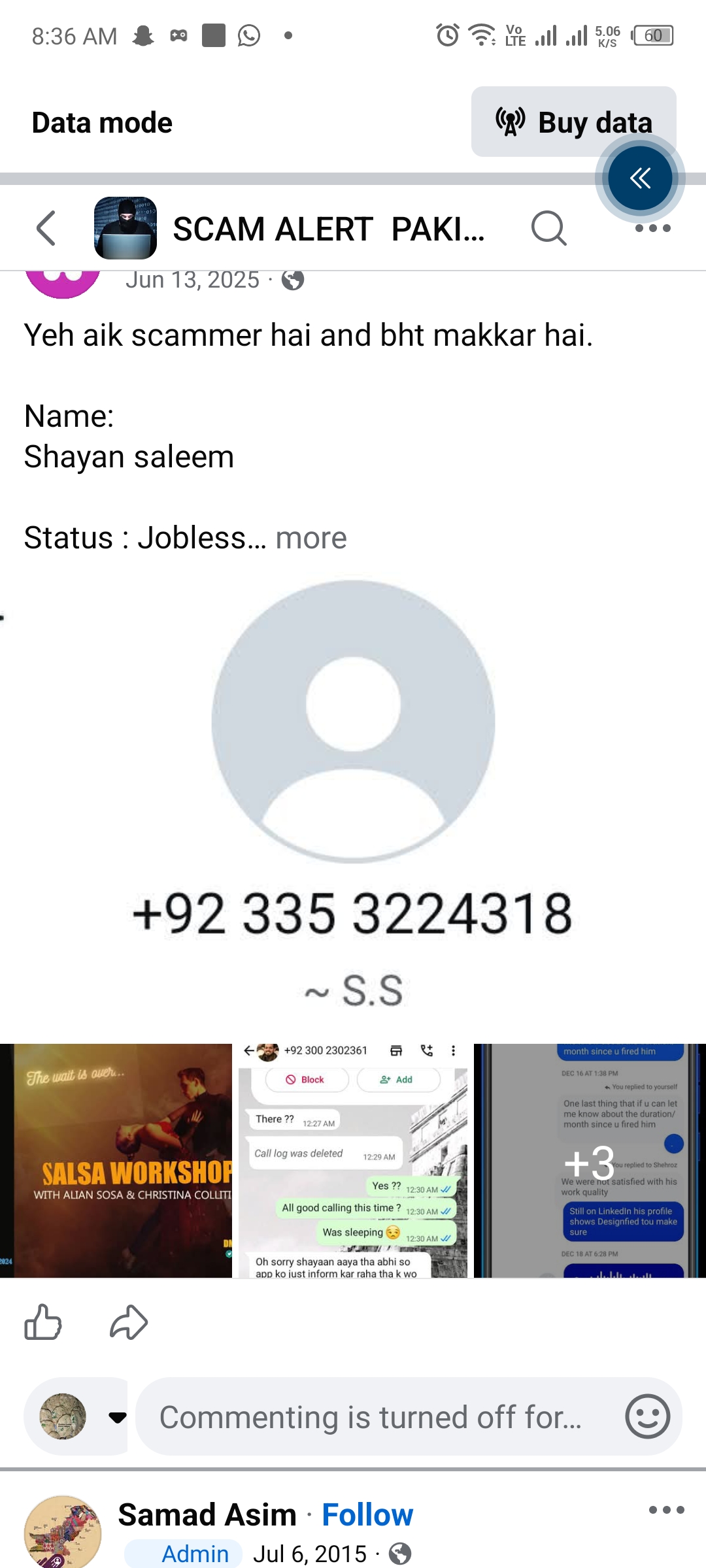 Report attachment 1 for Scam