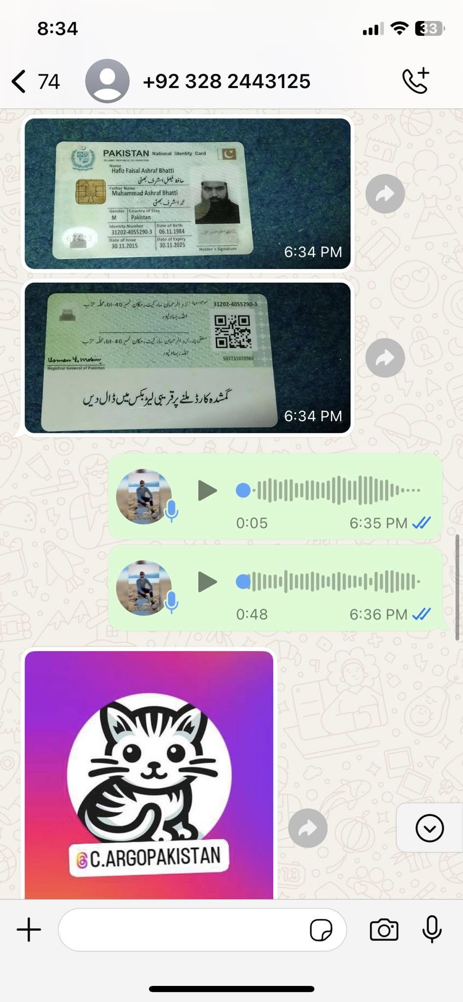 Report attachment 3 for Cat Selling Fraud