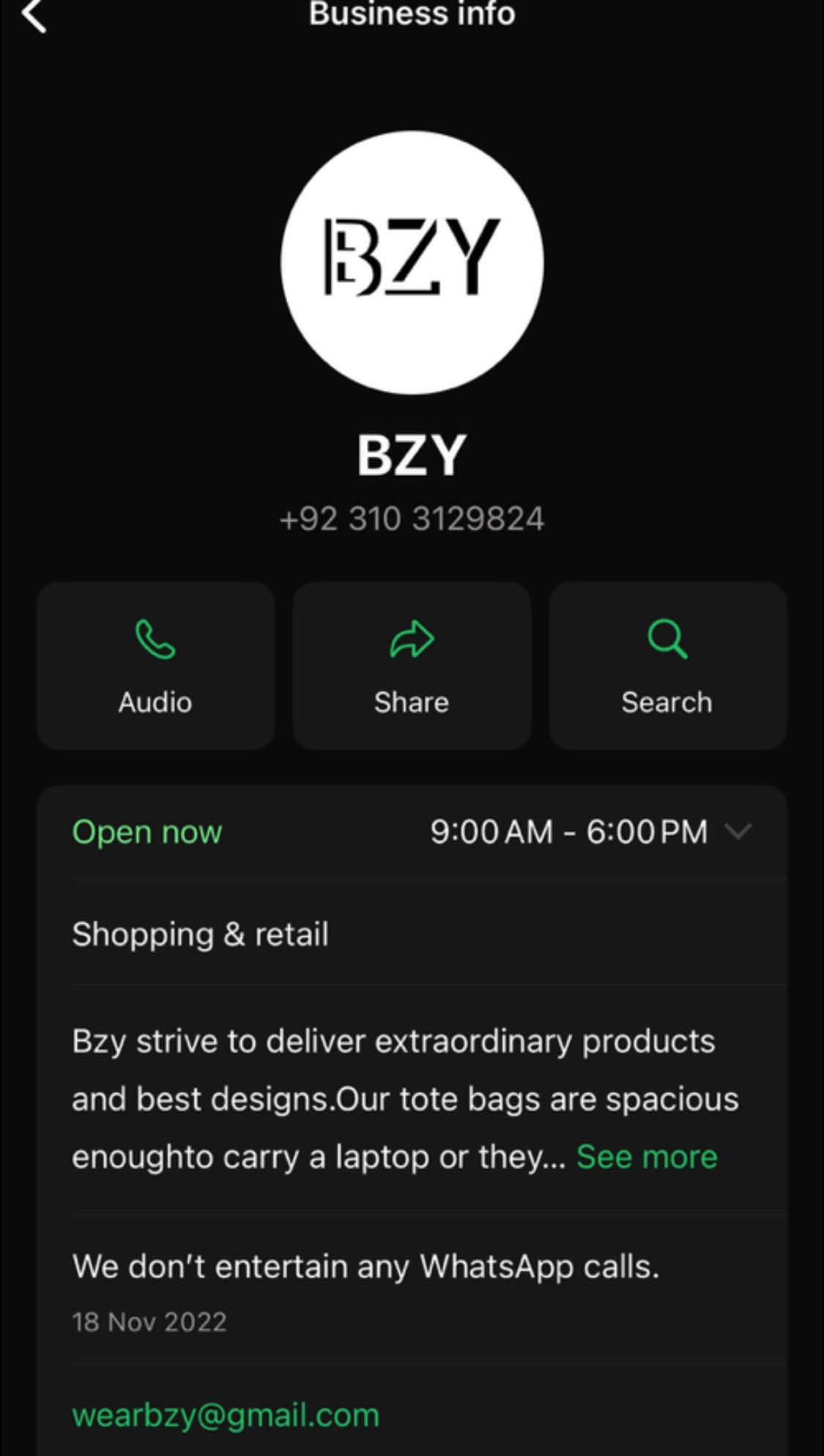 Report attachment 1 for Fake insta bag selling store