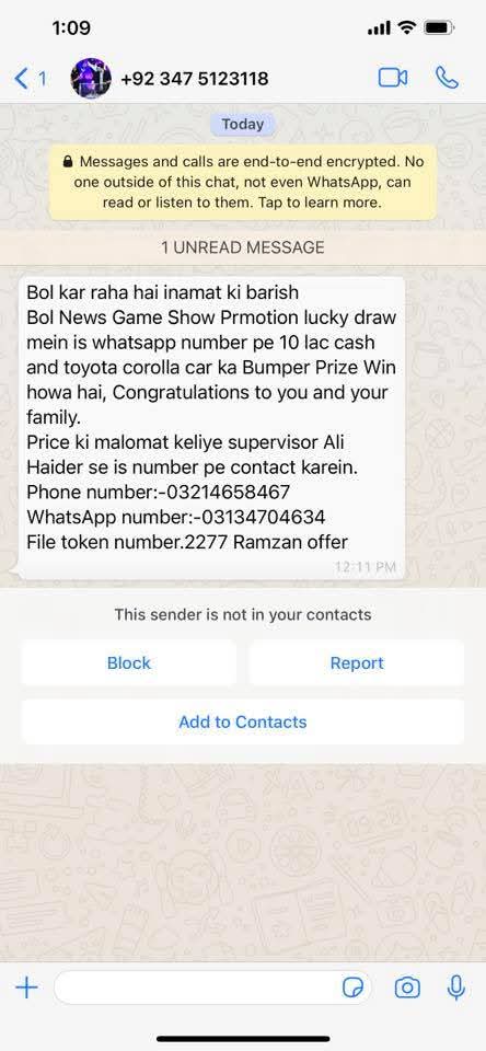 Report attachment 1 for Fraud on a channel name