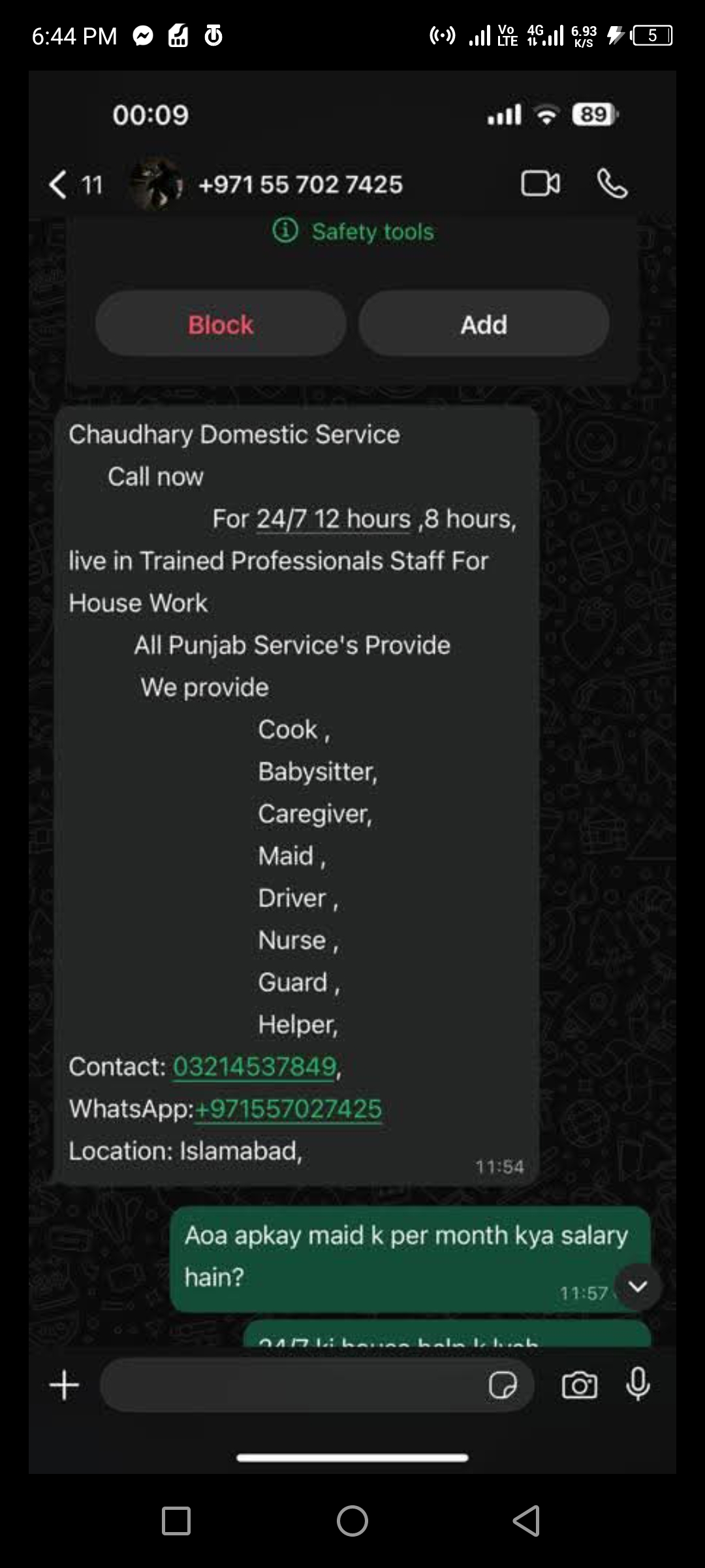 Report attachment 1 for Took money for maid but didn't deliver service