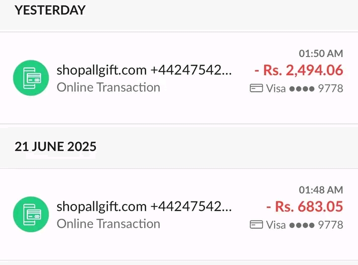Report attachment 1 for She posted about a mystery box for 580, asking for advance payment. I entered my card and address details, and with taxes, it became 680. But the next day, 2500 was deducted from my account without any reason