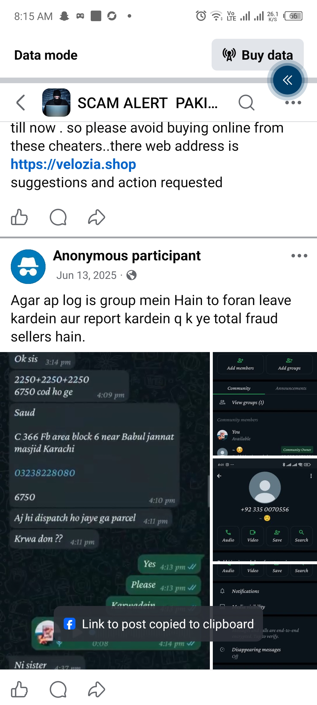 Report attachment 1 for Scam