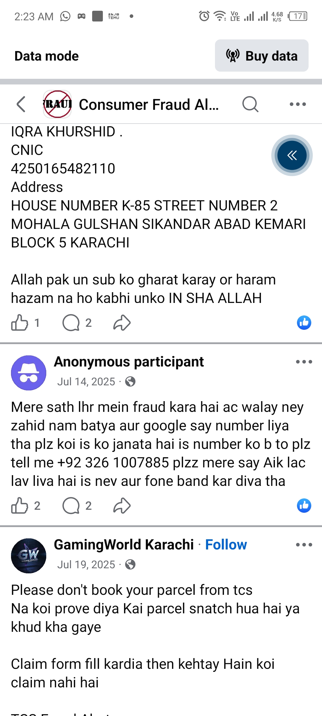 Report attachment 1 for Scam