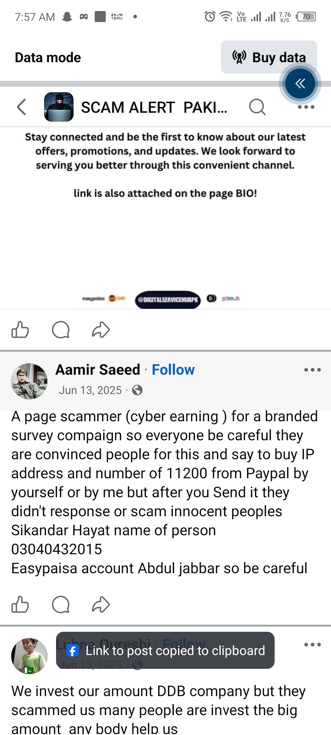 Report attachment 1 for Scam