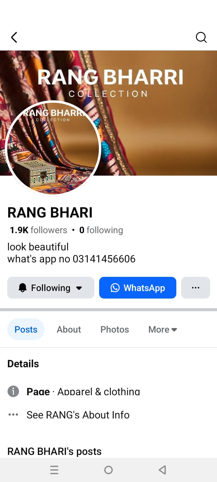 Report attachment 1 for Clothing page scam