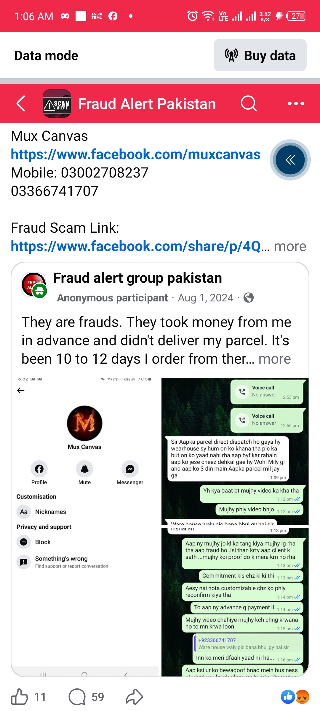 Report attachment 1 for Scam