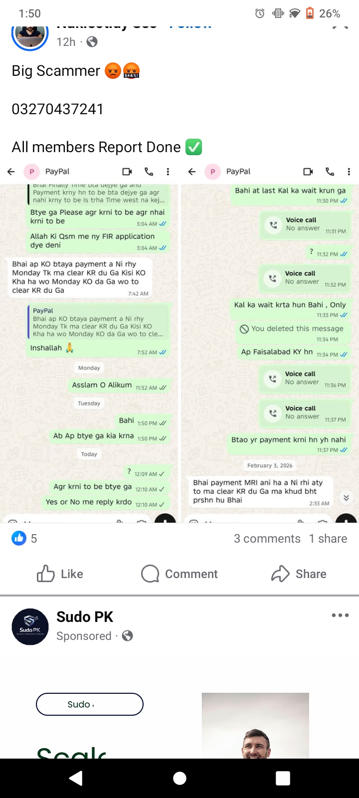 Report attachment 1 for Scam