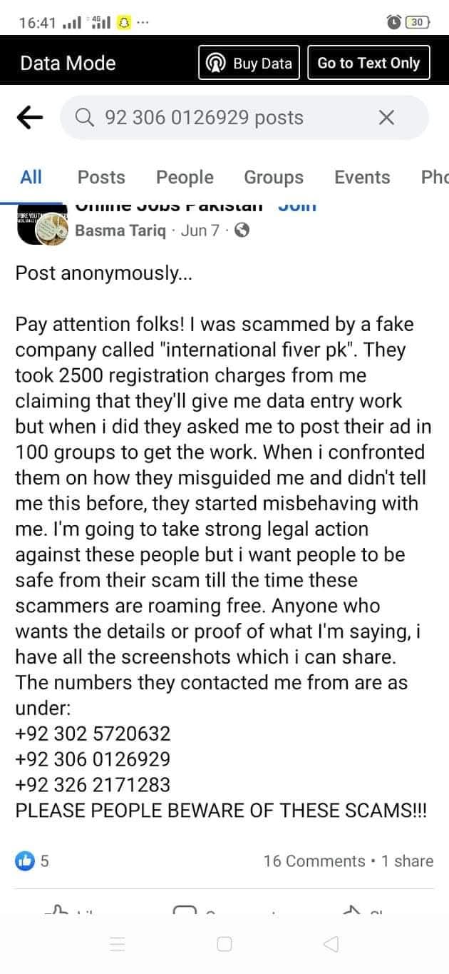 Report attachment 1 for Scam of online and assignment work