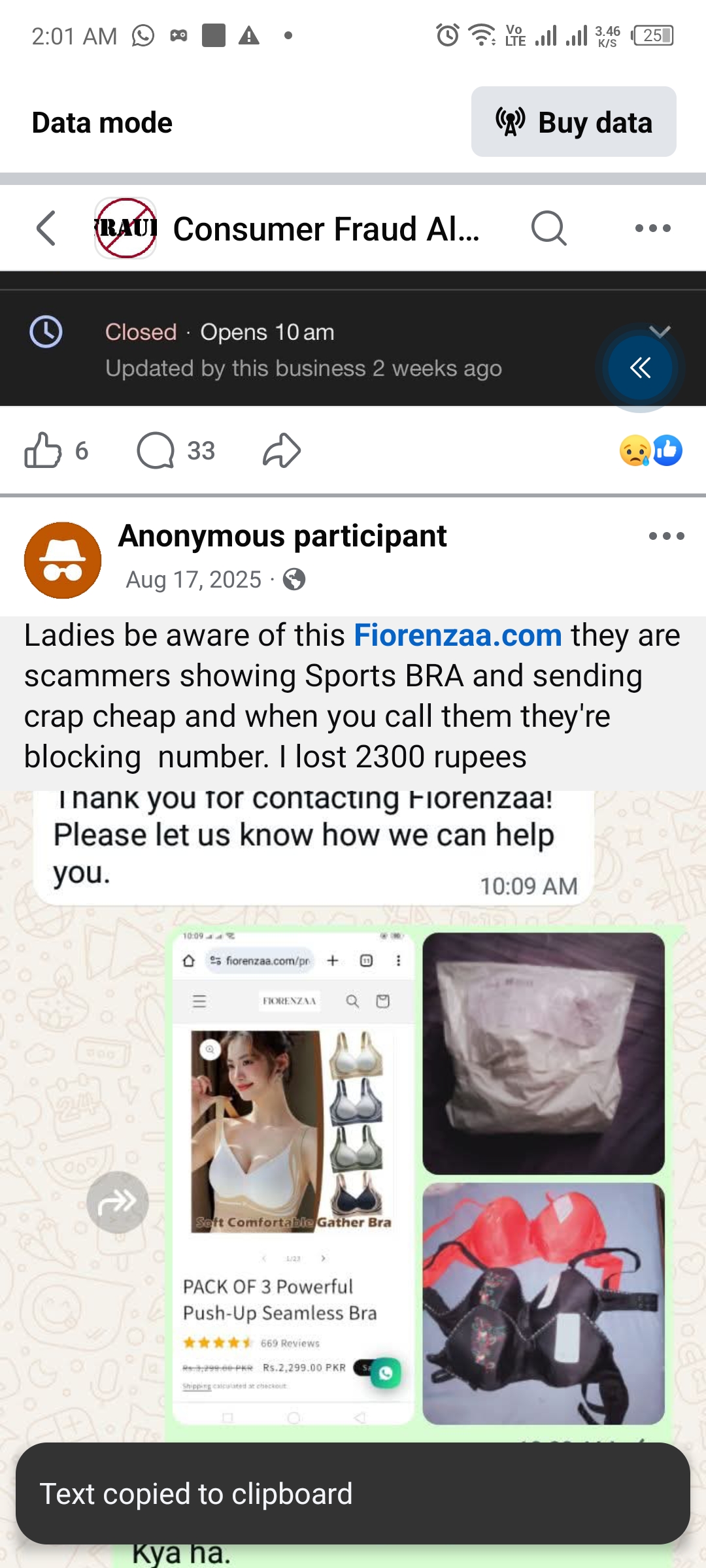 Report attachment 1 for Scam