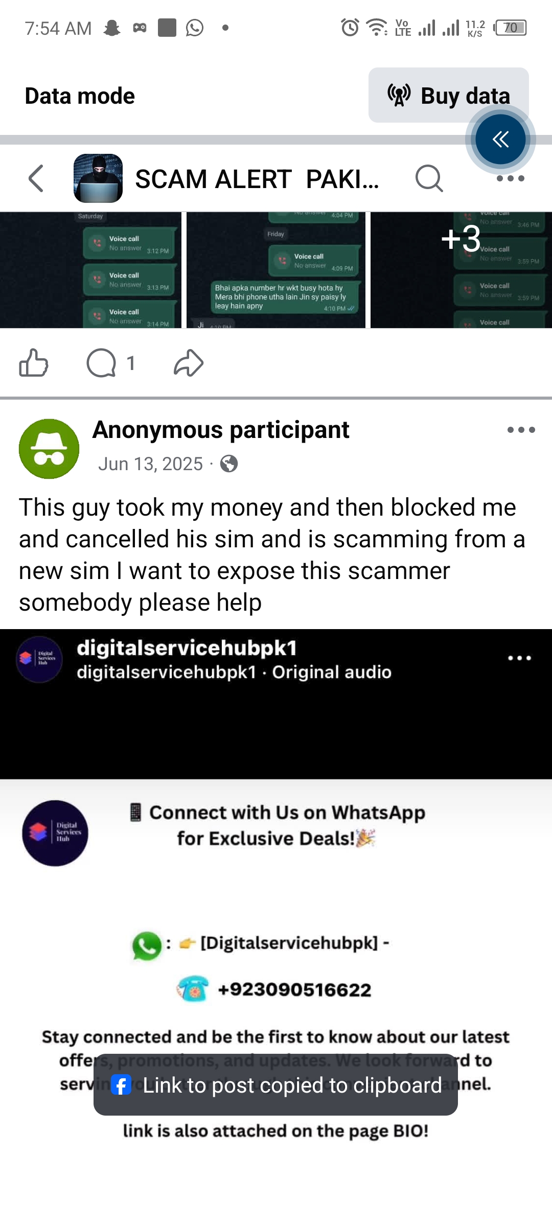 Report attachment 1 for Scam