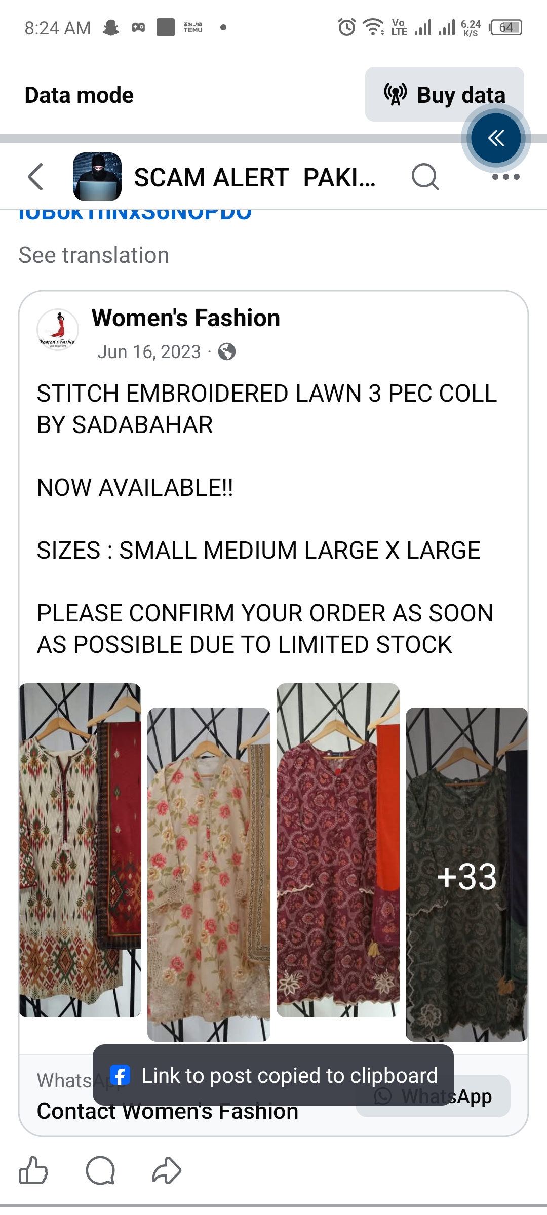 Report attachment 1 for Scam